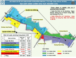 Quy hoạch phân vùng vành đai 1 quận Ba Đình và Đống Đa, Hà nội.